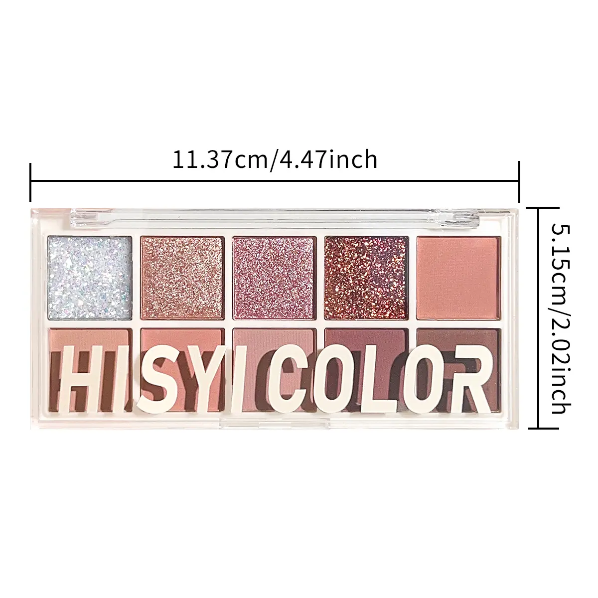 10-Color Matte & Glitter Eyeshadow Palette – High-Pigment, Long-Lasting, Waterproof & Smudge-Proof for Daily & Nude Makeup