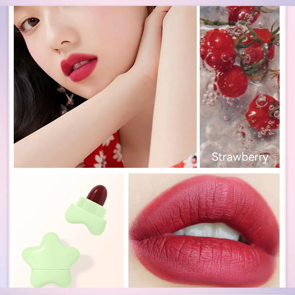 6pcs/set Long Lasting Star Mini Lipstick, Candy Color Matte Velvet Mist Portable Waterproof Lipstick Set