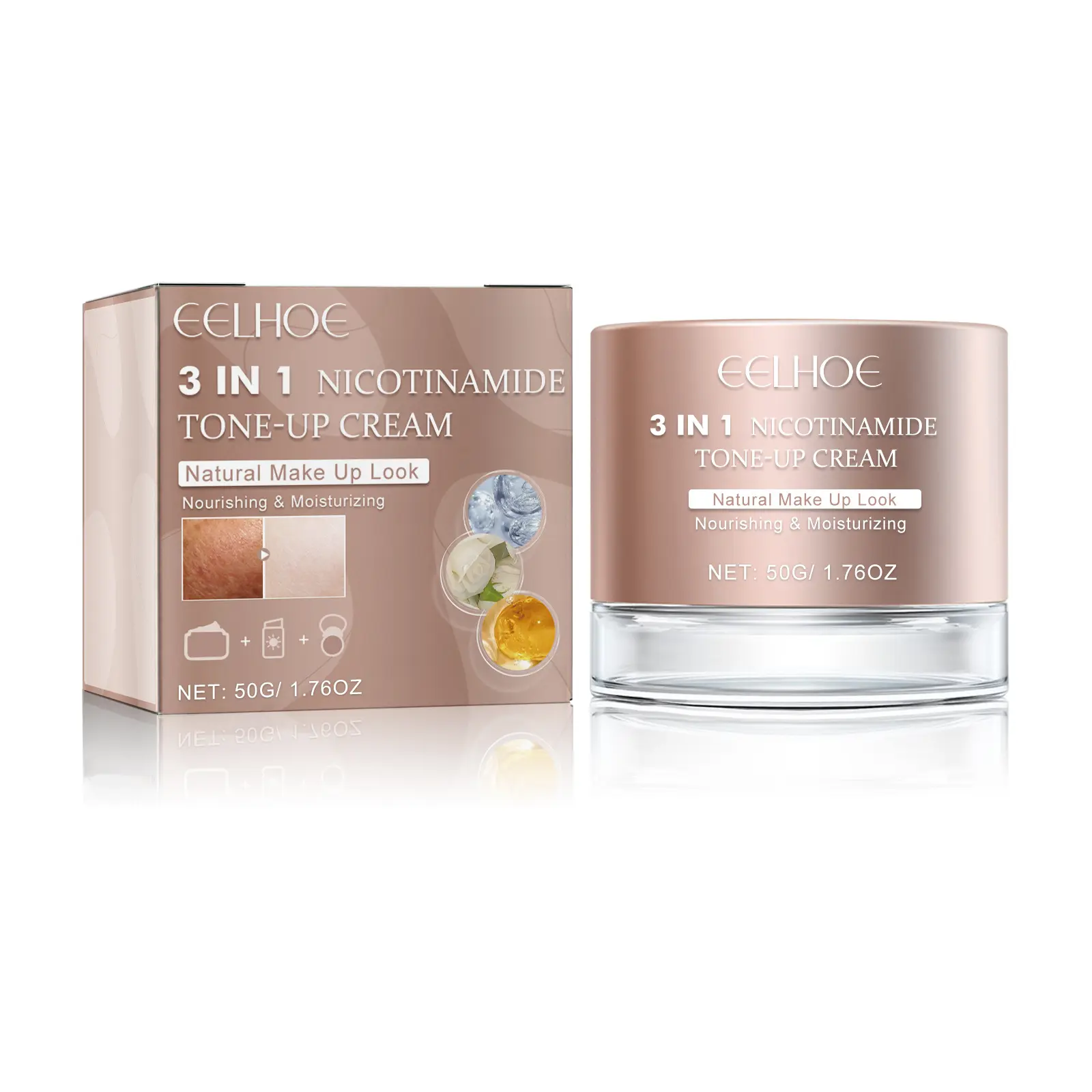 EELHOE 3 in 1 High Coverage Makeup Base Primer Waterproof Oil Control Moisturizing Brightening Concealer Smooth Tone up Cream
