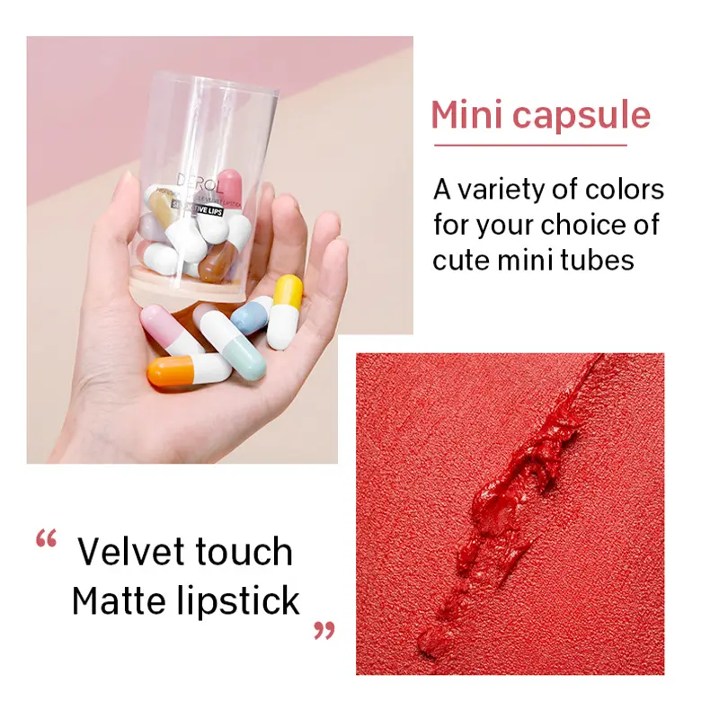 6pcs/set Long Lasting Star Mini Lipstick, Candy Color Matte Velvet Mist Portable Waterproof Lipstick Set