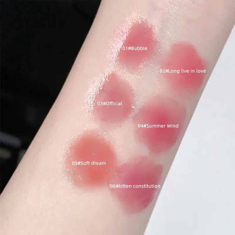 Gege Bear Long-Lasting Water-Gloss Lip Tint Set - No Transfer, Hydrating Formula for Natural Look and All-Day Wear