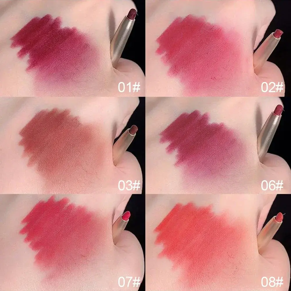 Auto Rotate Lipliner Waterproof Lip Liner Pen Non-stick Cup Matte Lipstick Pen Lip Pencil Velvet Nude Long Lasting Lip Cosmetic