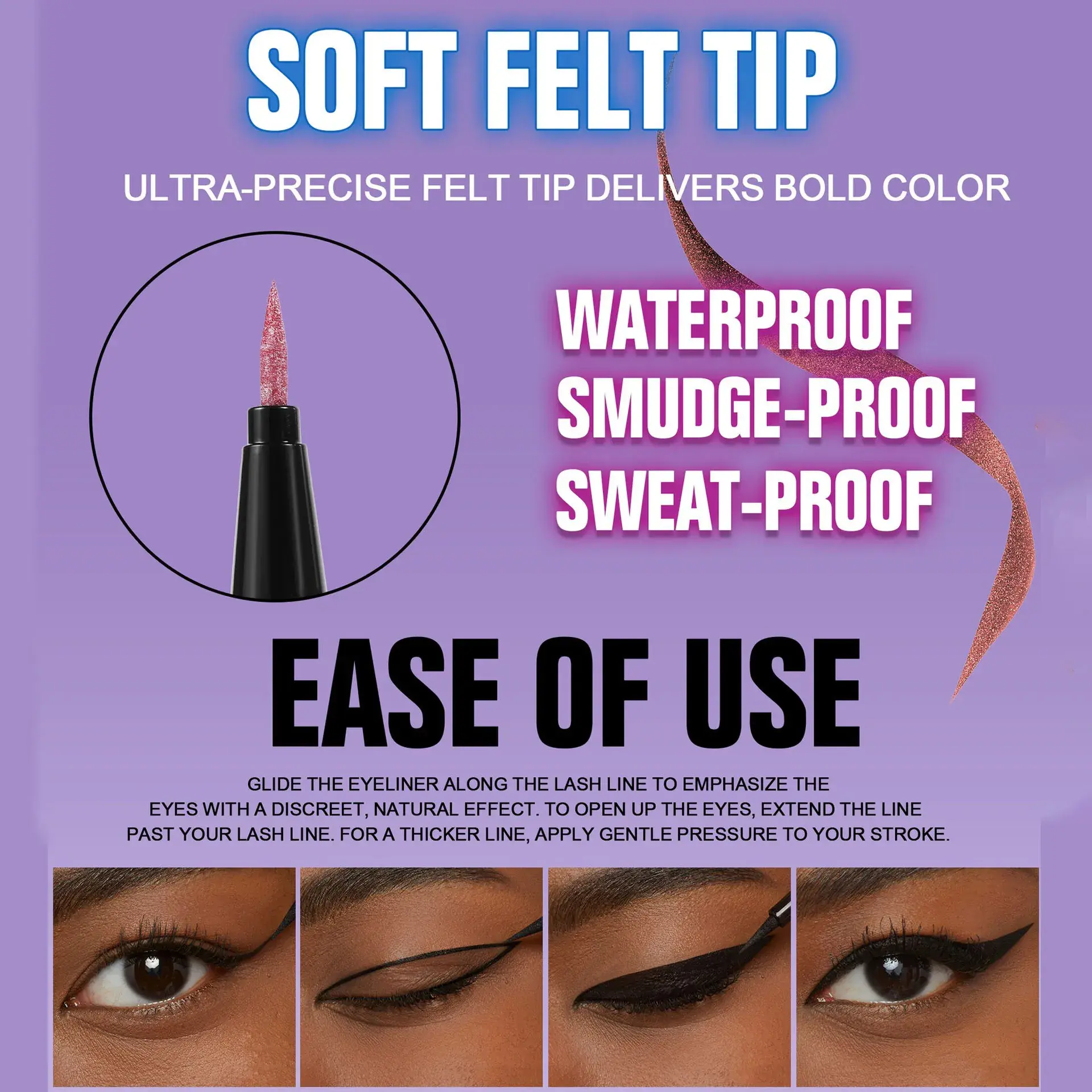 Diamond Shiny Eye Liner Eyeshadow Waterproof Quick-dry Silver Gold Metellic Pearlescent Liquid Eyeliner Silkworm Brighten Makeup