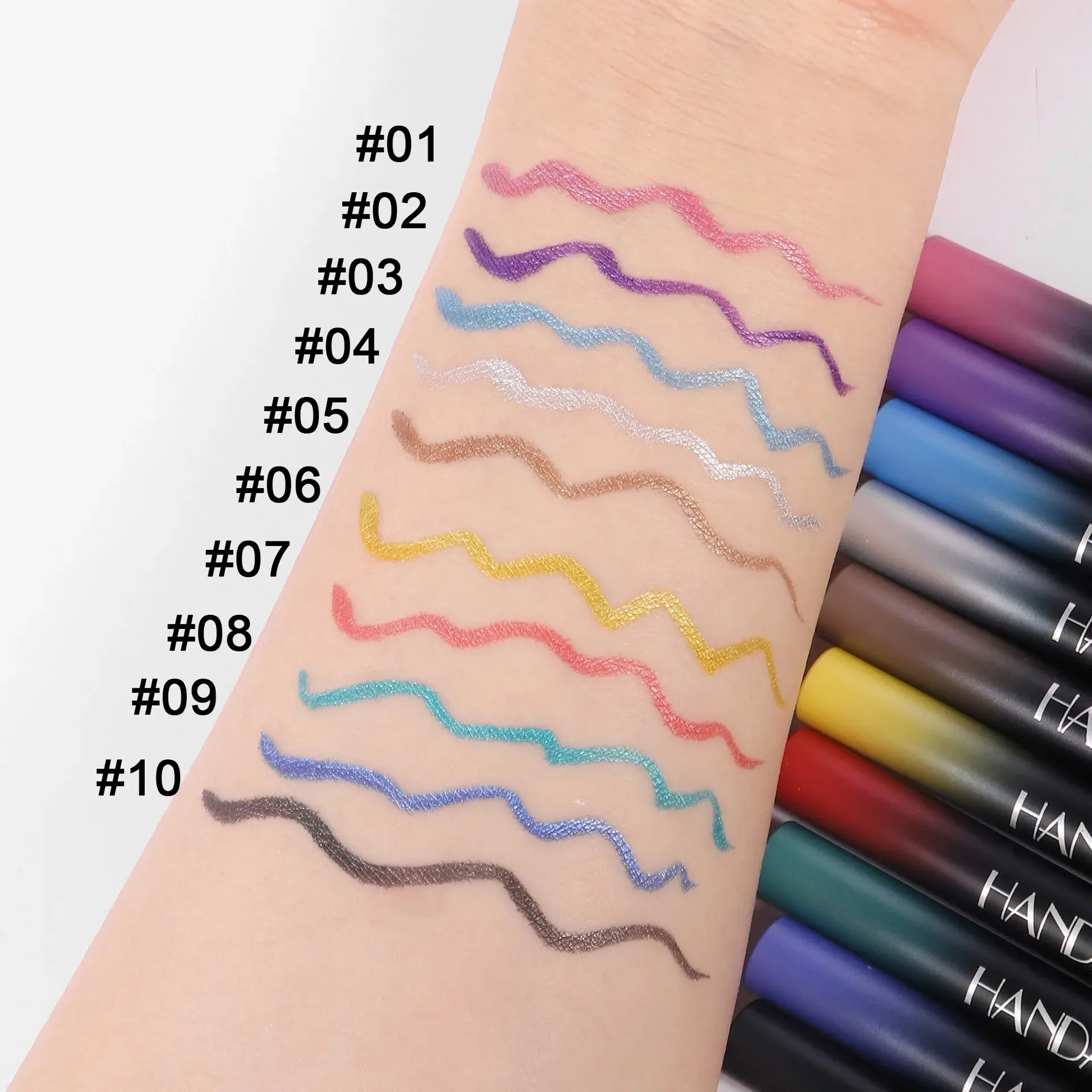 Diamond Shiny Eye Liner Eyeshadow Waterproof Quick-dry Silver Gold Metellic Pearlescent Liquid Eyeliner Silkworm Brighten Makeup