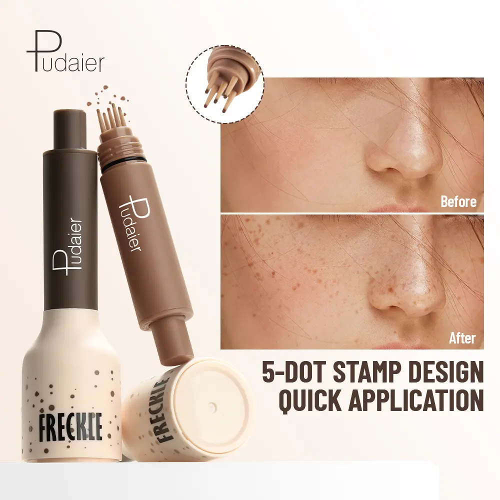 5 Point Air Cushion Liquid Freckles Stamp Pen Natural Stereo Lifelike Freckles Pen Waterproof Non-smudged Fake Spot Makeup Tool