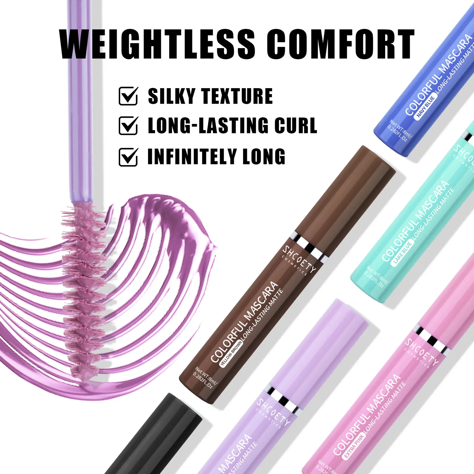 Blue 5D Curling Thick Mascara Long-wearing Waterproof Colorful Fast Dry Eyelash Extension Eye Lashes Christmas Stage Makeup
