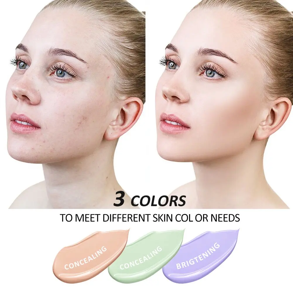 ZEESEA 3in1 Primer Concealer BB Cream Makeup Base Natural Liquid Foundation  Longlasting Invisible Pores Whitening Grooming