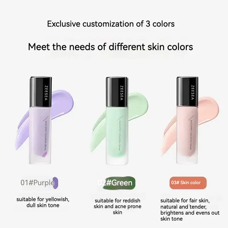 ZEESEA 3in1 Primer Concealer BB Cream Makeup Base Natural Liquid Foundation  Longlasting Invisible Pores Whitening Grooming