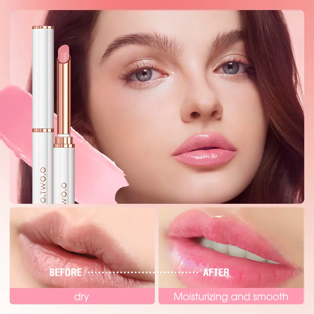 O.TWO.O Moisturizing Lip Balm Color Changing Batom Natural Beeswax Lipstick Nutritious Lip Care For Daily