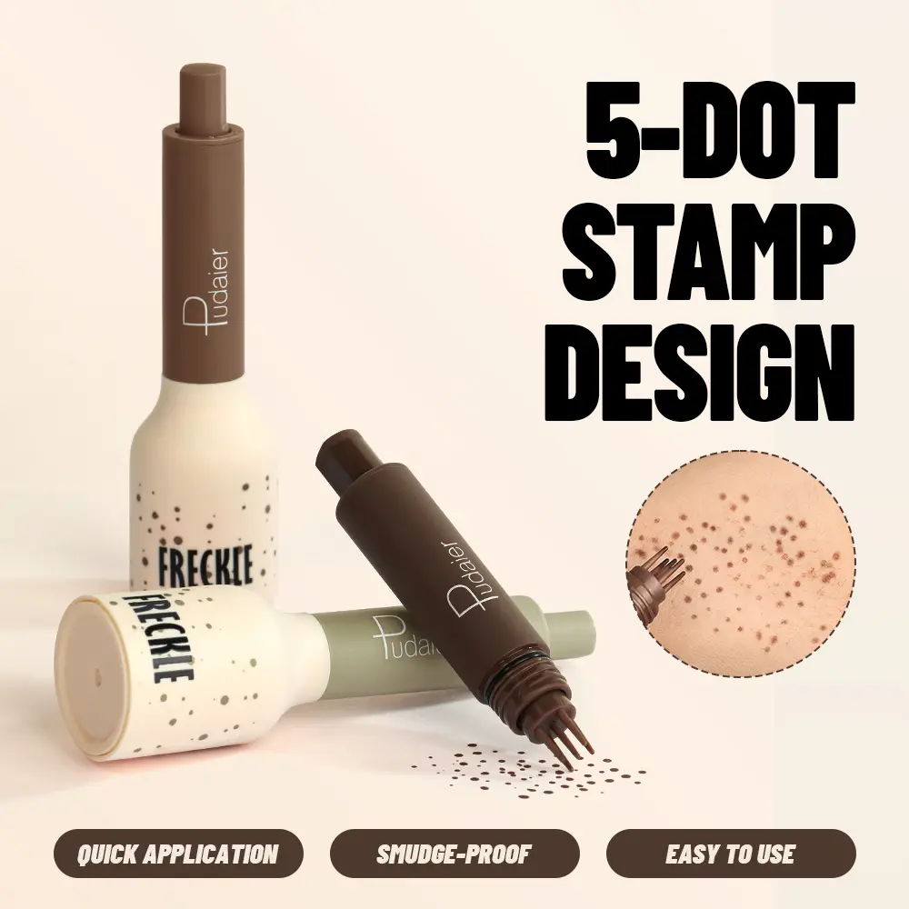 5 Point Air Cushion Liquid Freckles Stamp Pen Natural Stereo Lifelike Freckles Pen Waterproof Non-smudged Fake Spot Makeup Tool