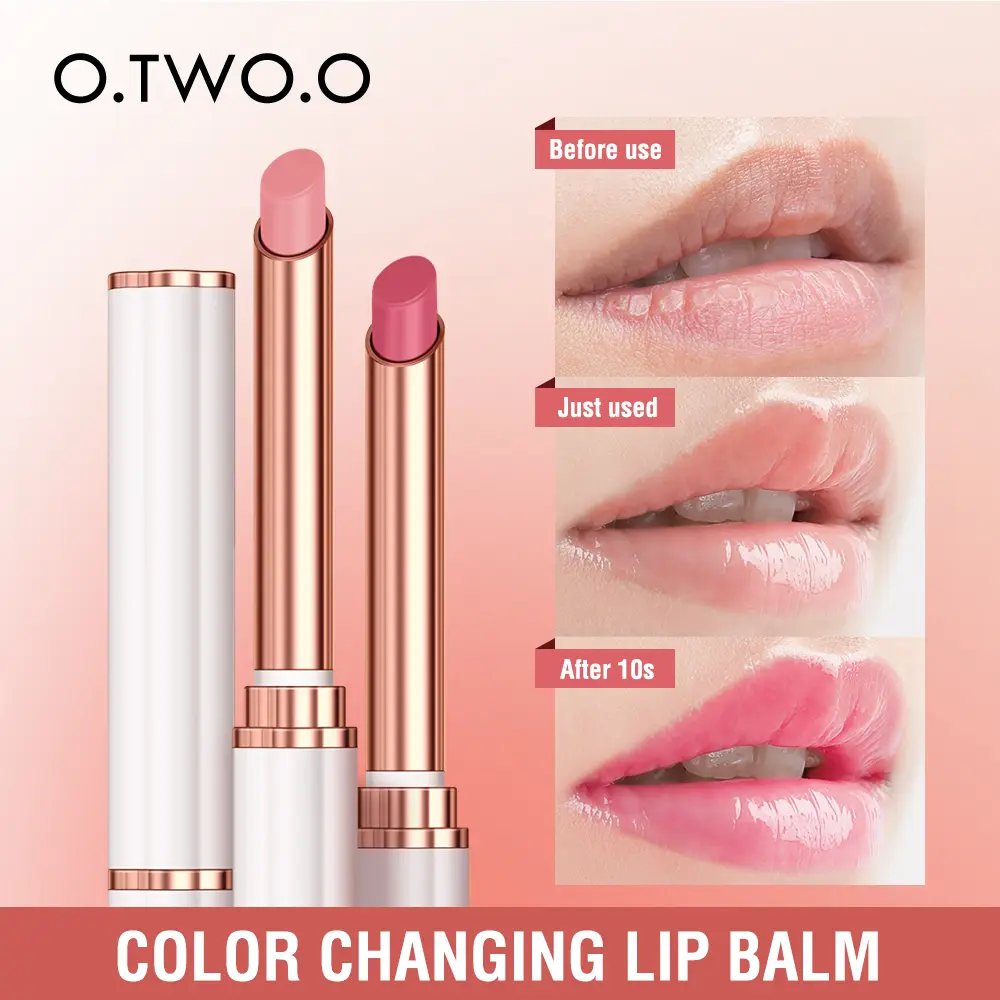O.TWO.O Moisturizing Lip Balm Color Changing Batom Natural Beeswax Lipstick Nutritious Lip Care For Daily