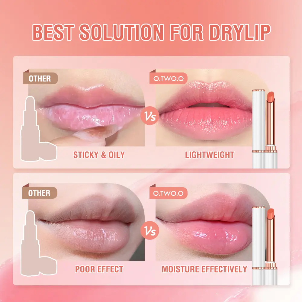 O.TWO.O Moisturizing Lip Balm Color Changing Batom Natural Beeswax Lipstick Nutritious Lip Care For Daily