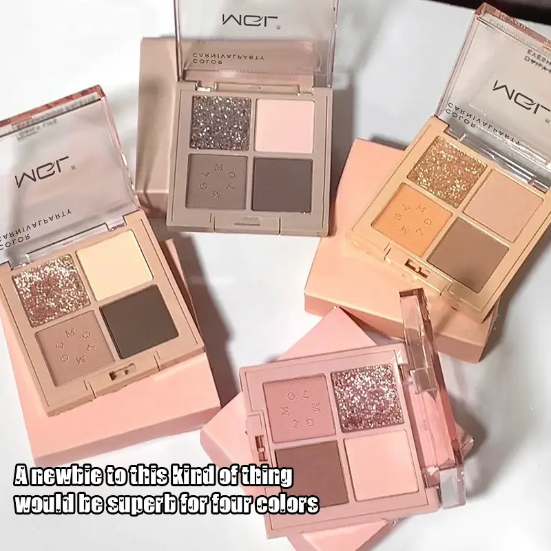4Color Nature Eyeshadow Palette Earth Brown Eye Makeup Long Lasting Eye Shadow Glitter Matte Eyeshadow Korean Eye Makeup Palette
