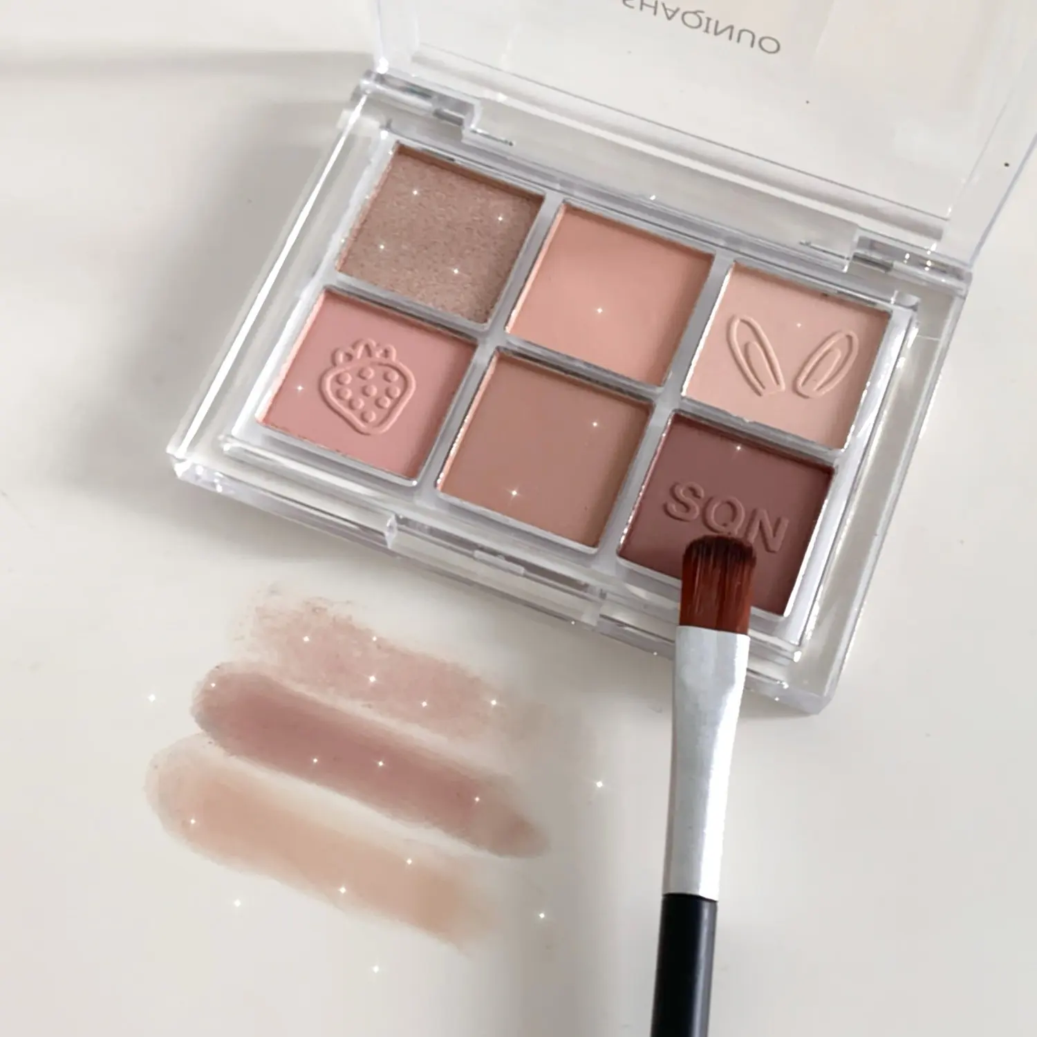 6-Color Eyeshadow Palette Matte Pearl Glitter Shimmer Pumpkin Eye Shadow Makeup Palette Brightening Silkworm Facial Pink Blusher