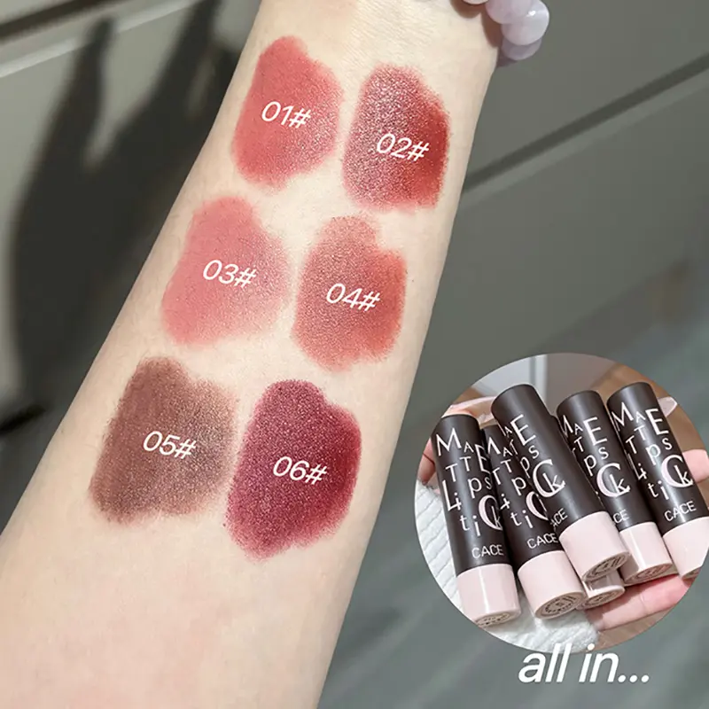 Vintage Party Velvet Matte Lipstick Rose Cream Silky Finish Long-Lasting Waterproof Full Coverage Nude Lip Tint Balm Make Up