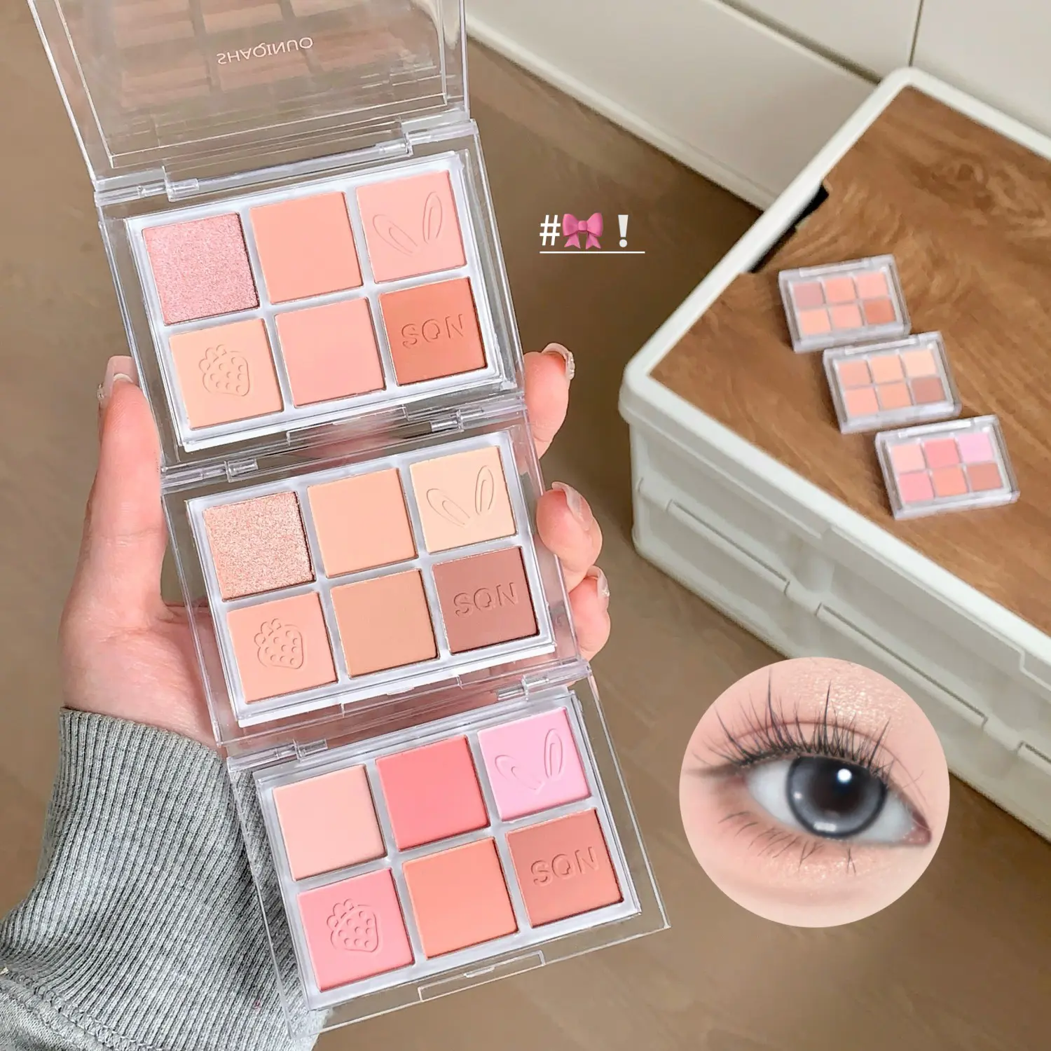 6-Color Eyeshadow Palette Matte Pearl Glitter Shimmer Pumpkin Eye Shadow Makeup Palette Brightening Silkworm Facial Pink Blusher