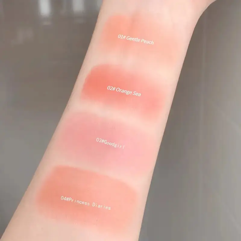 Three-Dimensional 3D Relief Fog Color Powder Blusher Cream,Naturally Tender And Delicate Makeup Holding Puff Color Rouge Powder