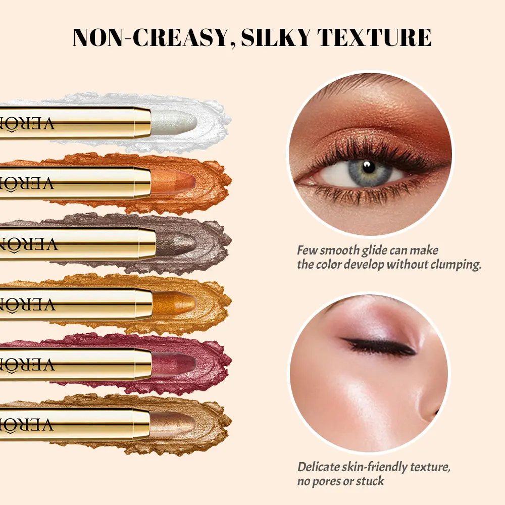 Highlighter  Gloss Eyeshadow Pencil Double End Beads Bright Flash Eyeshadow Stick Anti Sweat Long High Color Eyeshadow Makeup