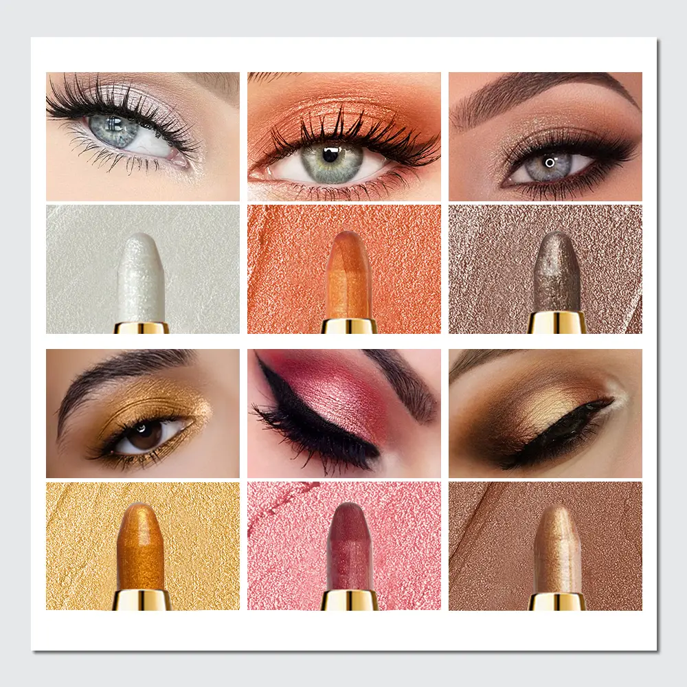 Highlighter  Gloss Eyeshadow Pencil Double End Beads Bright Flash Eyeshadow Stick Anti Sweat Long High Color Eyeshadow Makeup