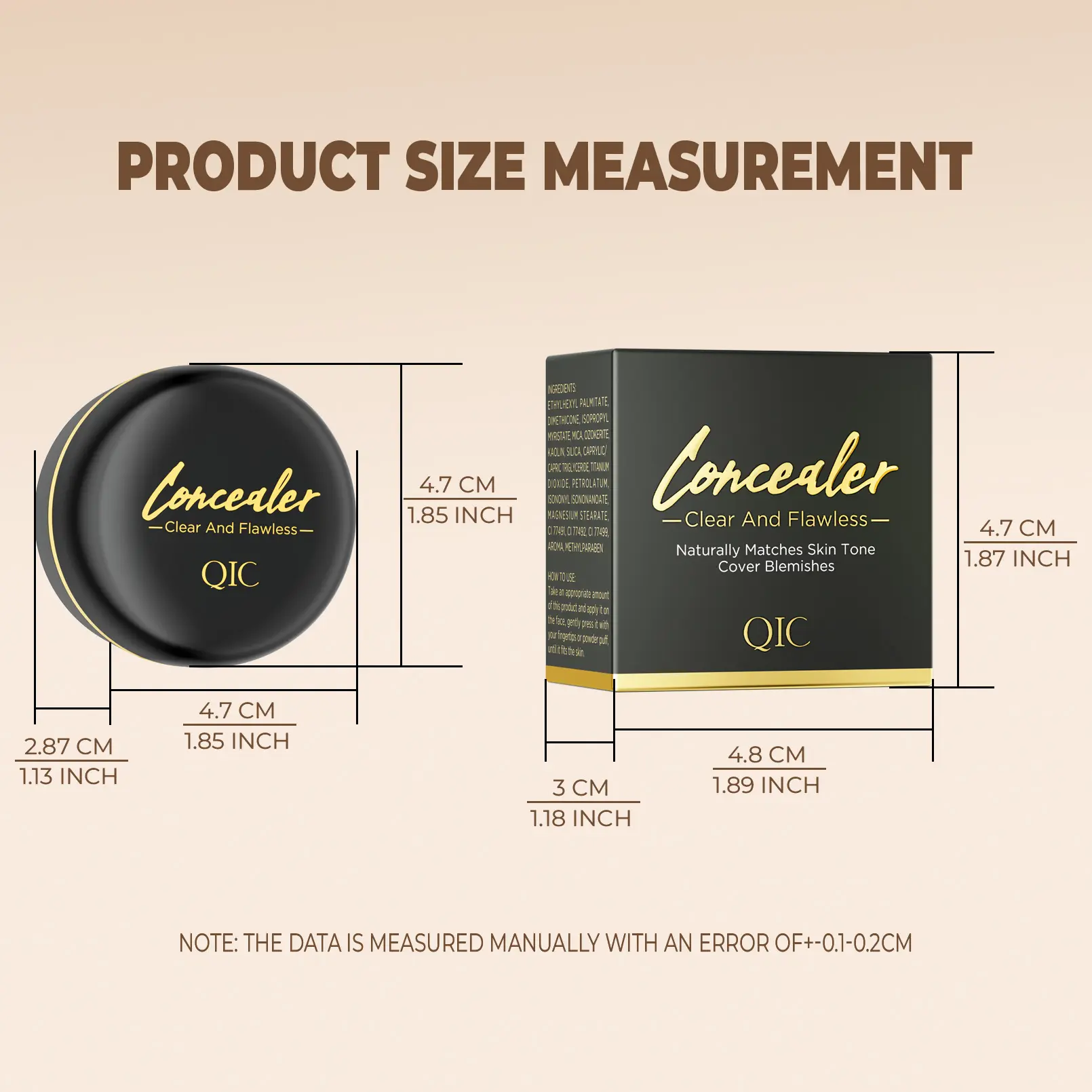 Full Coverage Concealer Cream,Waterproof,Matte Finish for All Skin Tones,Hides Scars & Dark Spots,Long-Lasting,Multi-Color