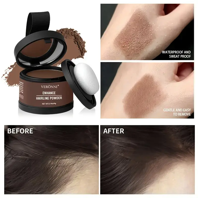 Hairline & Roots Concealer Powder Black Root Natural Instant Waterproof Hairline Shadow Concealer Coverage Repair Fill In Hair