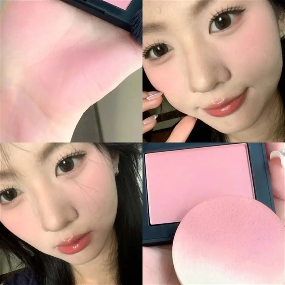 Monochrome Matte Blusher Palette Soft Silky Cheek Natural Facial Rouge Plate Lasting Nude Low Saturation Powder Blusher Disk