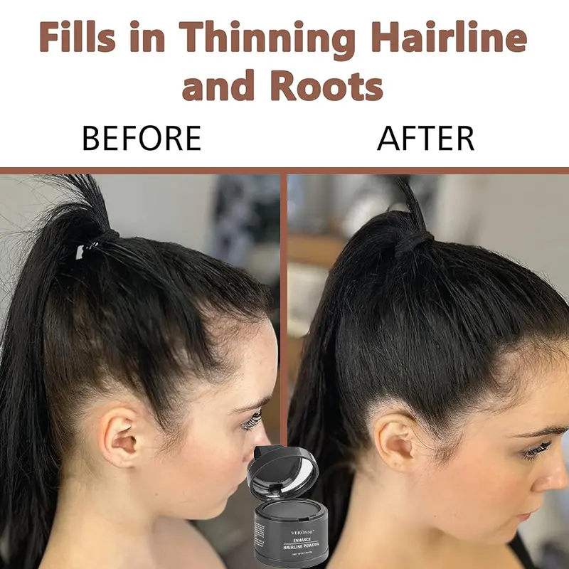 Hairline & Roots Concealer Powder Black Root Natural Instant Waterproof Hairline Shadow Concealer Coverage Repair Fill In Hair