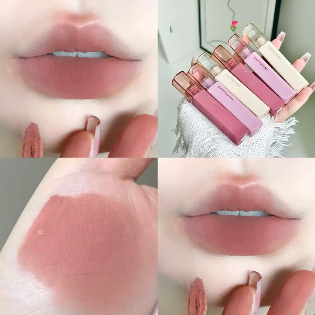Silky Velvet Lip Gloss Matte Lip Mud Waterproof Non-Stick Cup Lip Glaze Smudge Proof Not Fade Liquid Lipstick Korean Makeup
