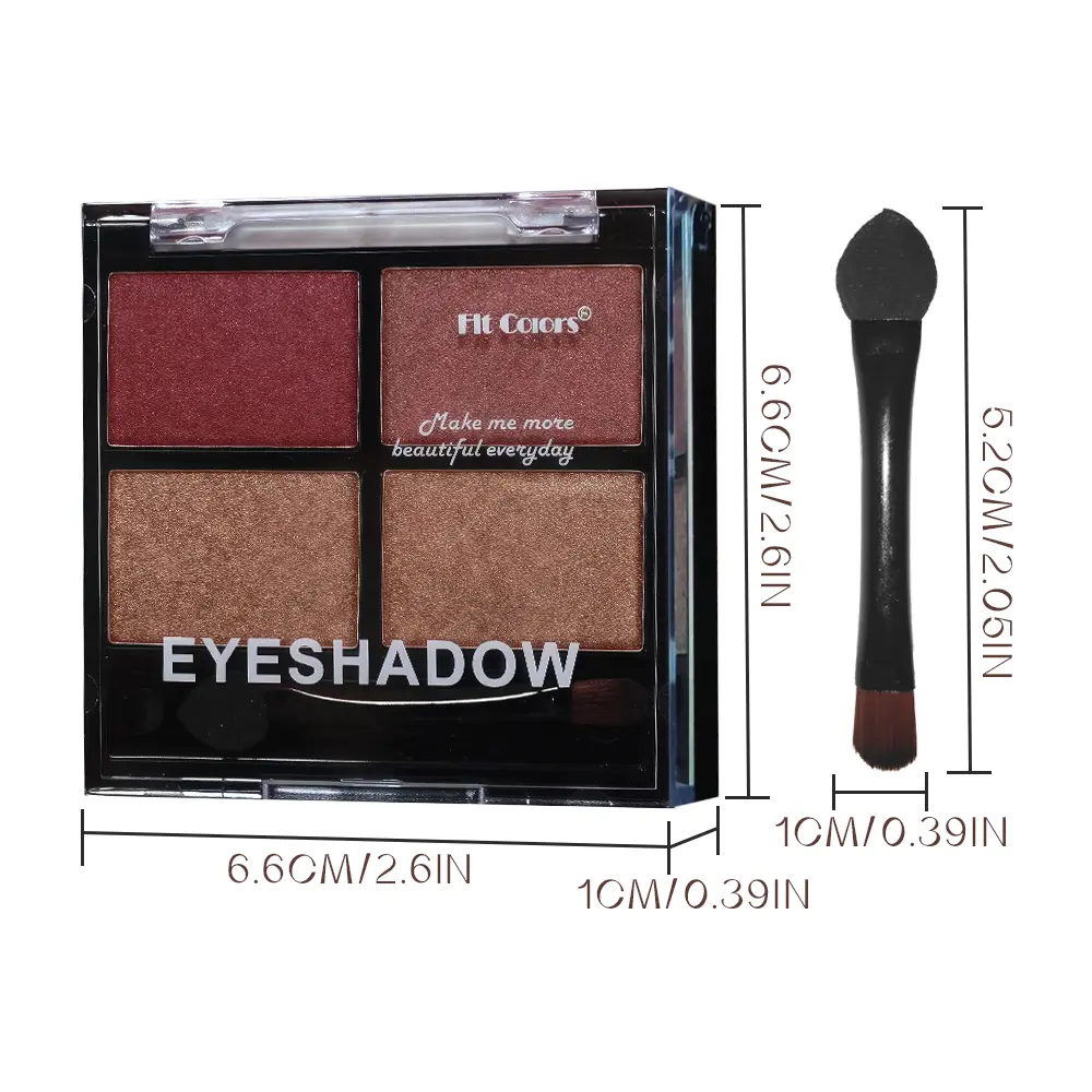 4Color Eyeshadow Palette Gray Black Smoky Makeup Matte Pearlescent Silkworm Brightening Base Eyes Primer Powder With Application