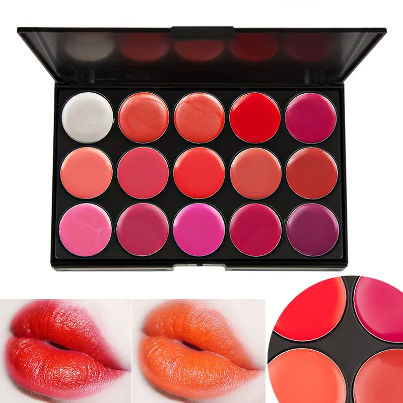 15 Colors Lipstick Palette Matte, Moisturizing And Non Fading, Non Stick Cup, Makeup Tray Easy To Color  Ideal Valentine's Gift