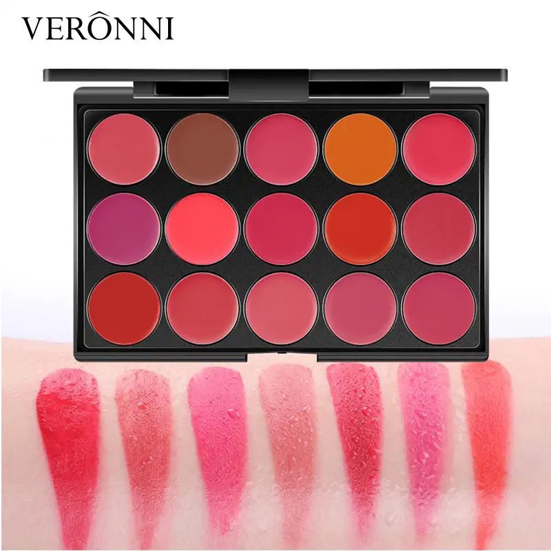 15 Colors Lipstick Palette Matte, Moisturizing And Non Fading, Non Stick Cup, Makeup Tray Easy To Color  Ideal Valentine's Gift
