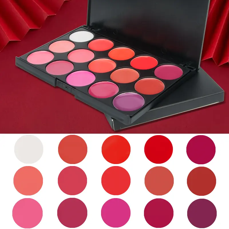 15 Colors Lipstick Palette Matte, Moisturizing And Non Fading, Non Stick Cup, Makeup Tray Easy To Color  Ideal Valentine's Gift