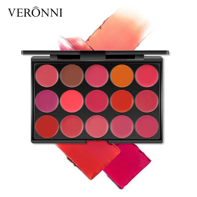 15 Colors Lipstick Palette Matte, Moisturizing And Non Fading, Non Stick Cup, Makeup Tray Easy To Color  Ideal Valentine's Gift
