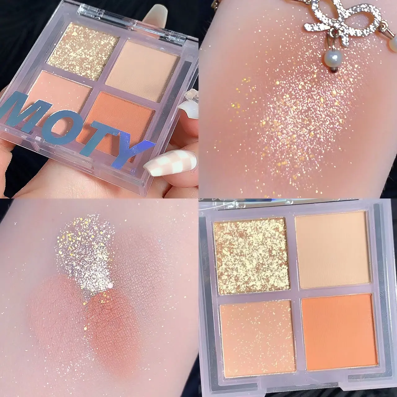 4 Color Matte Eyeshadow Palette Easy To Color Nude Pearlescent Earthy Shiny Eye Shadow Pallete Pigments Shine Eyes Makeup