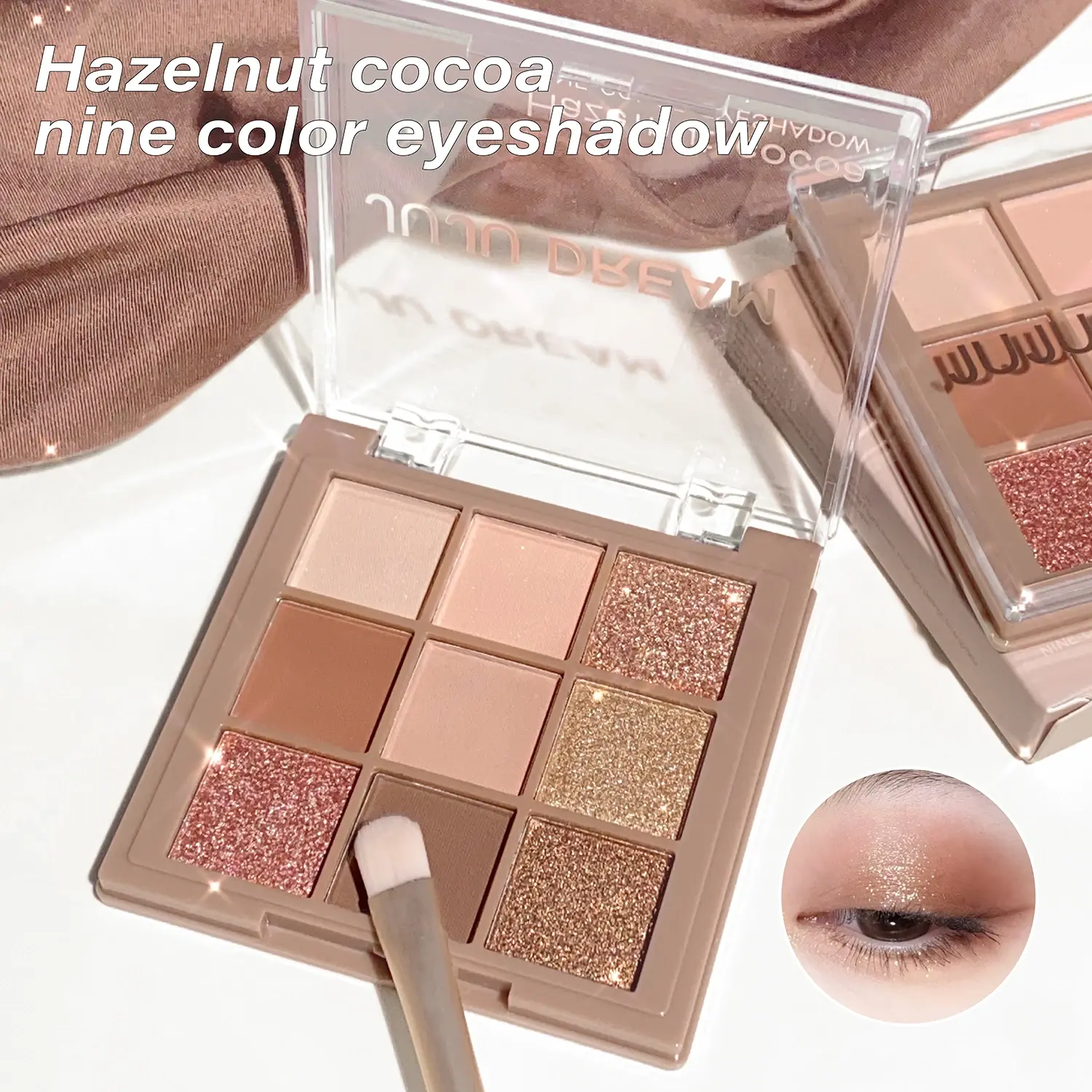 9 Color Eyeshadow Palette Matte Shimmer – Waterproof Long-Lasting Natural Nude Makeup Cocoa Brown Korean Style Eye Look