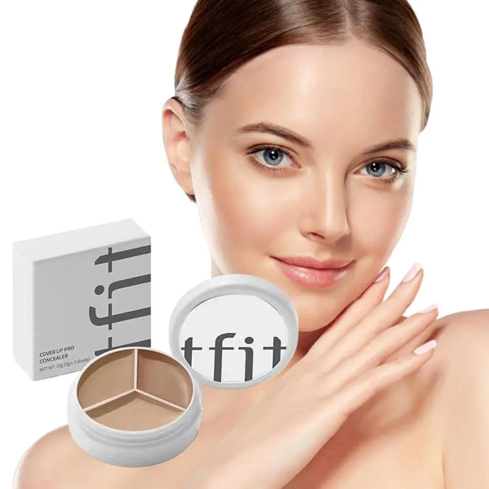 For TFIT Concealer Three-colors Palette Professional Makeup Face Spot/ Dark Circle/Acne Mark Concealer Correcting Face Makeup