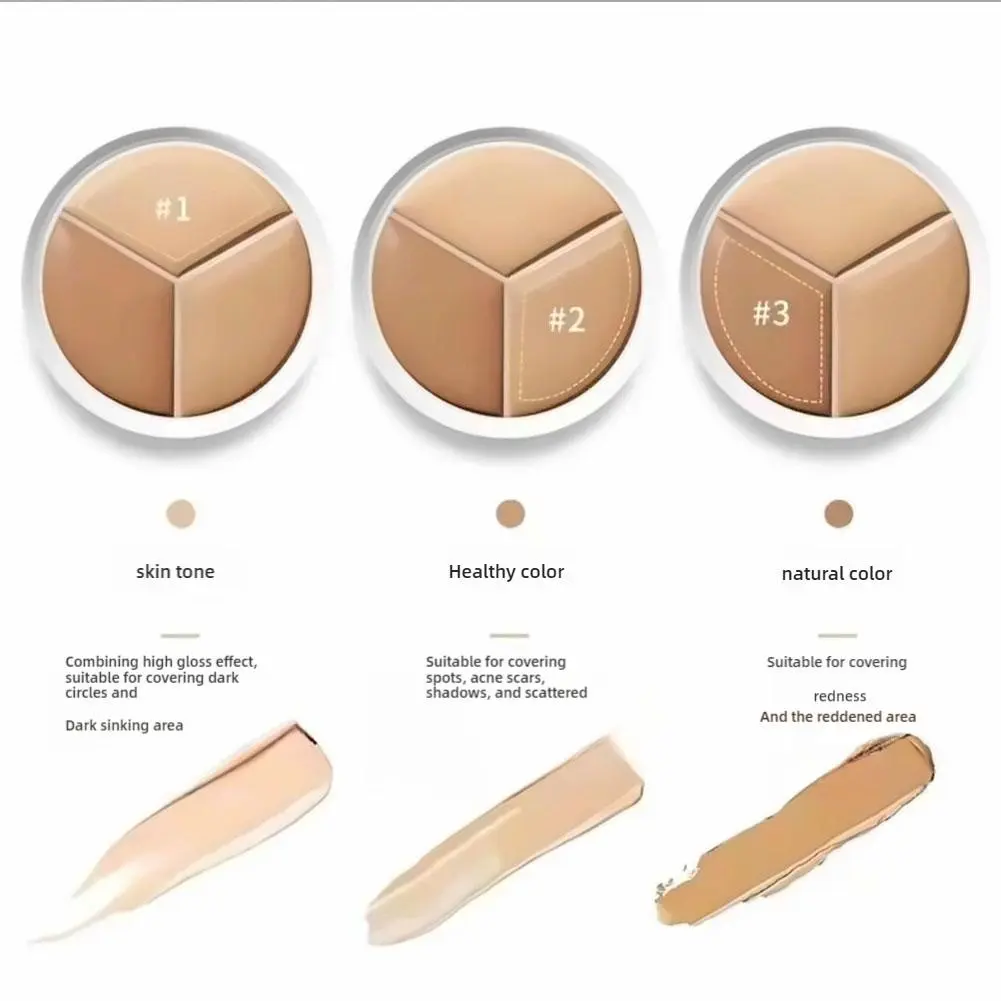 For TFIT Concealer Three-colors Palette Professional Makeup Face Spot/ Dark Circle/Acne Mark Concealer Correcting Face Makeup