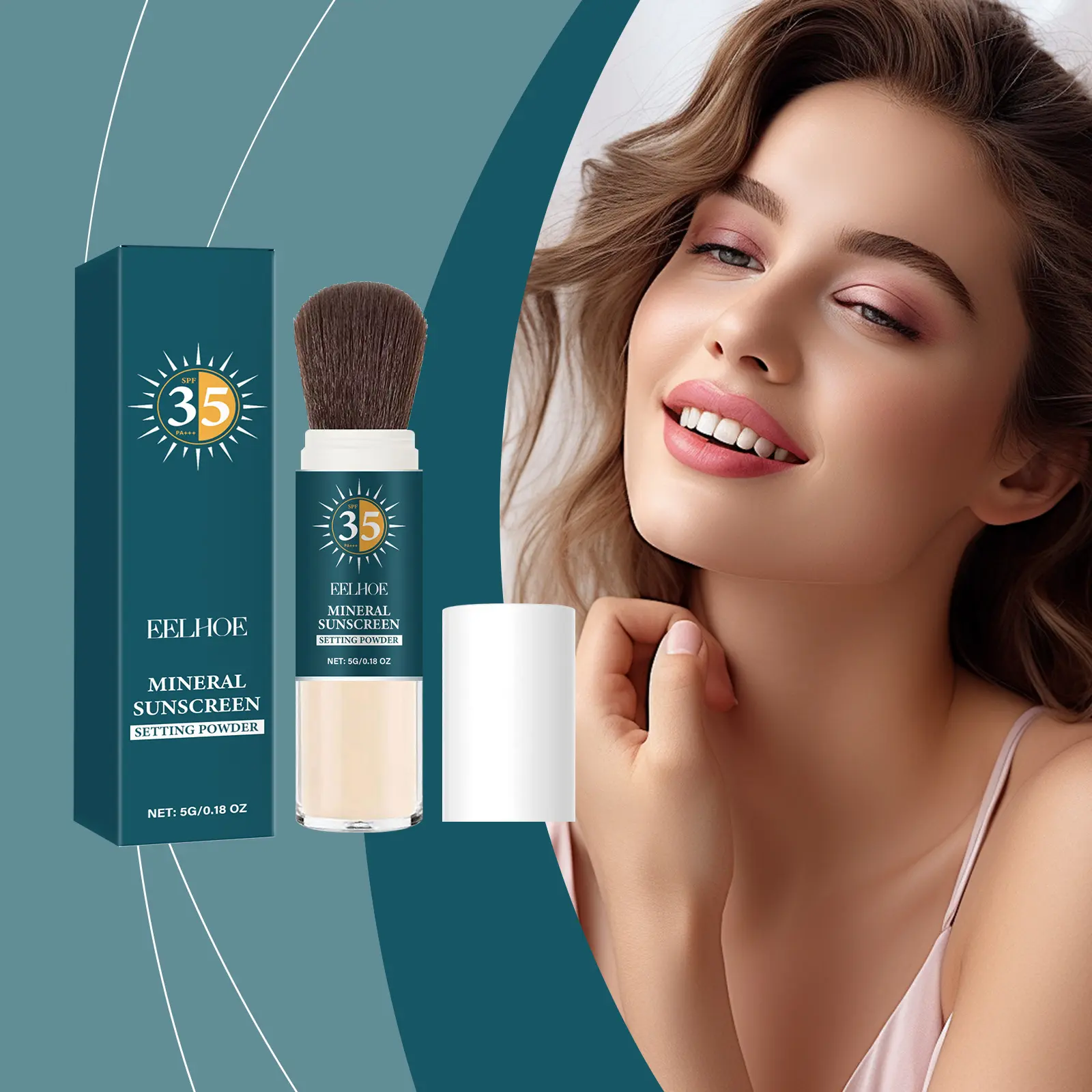 Eelhoe Spf35 Sunscreen Setting Powder Refreshing Quick Fixer Oil Controling Lasting Drying Sweatproof Base Makeup Setting Powder