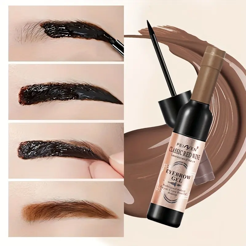 Classic Red Wine Eyebrow Gel: Long-Lasting,Waterproof,and Non-Smudging Tear-Off Eyebrow Dye for All Skin Types