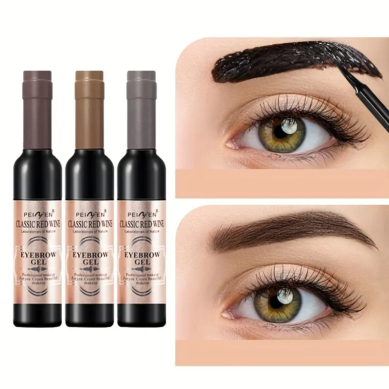 Classic Red Wine Eyebrow Gel: Long-Lasting,Waterproof,and Non-Smudging Tear-Off Eyebrow Dye for All Skin Types