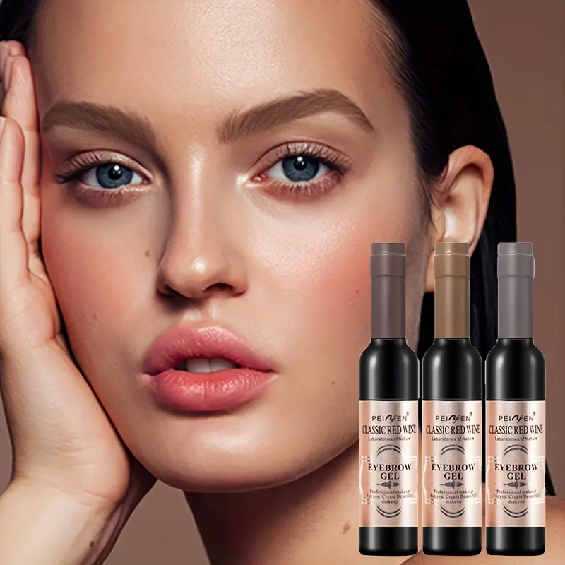 Classic Red Wine Eyebrow Gel: Long-Lasting,Waterproof,and Non-Smudging Tear-Off Eyebrow Dye for All Skin Types