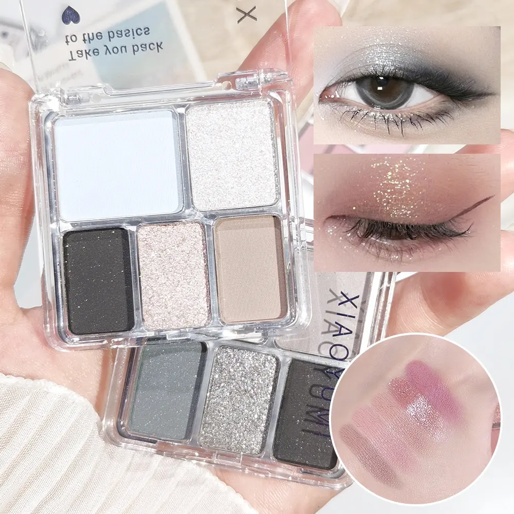 5-Color Eyeshadow Palette – Soft & Smoky Tones, Easy Blend, Multi-Look Makeup, Rose/Nude Options, Unisex, Certified, Skin-Friend