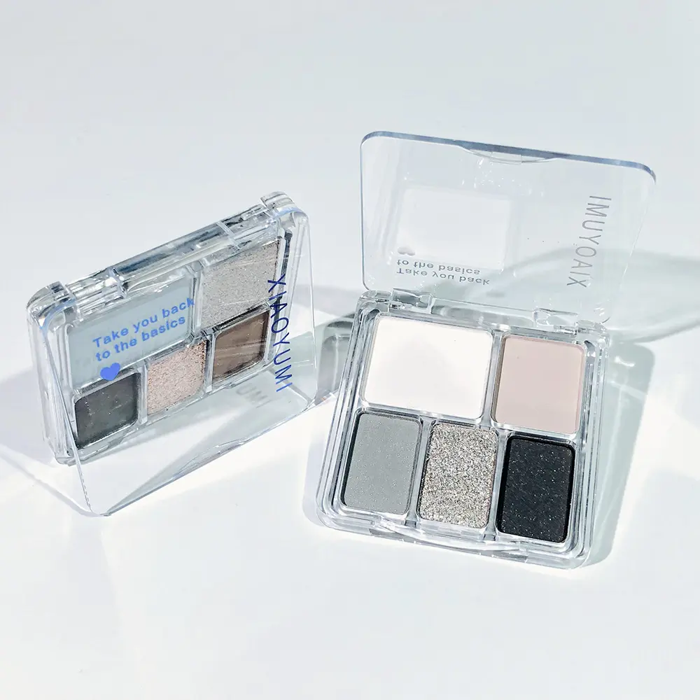 5-Color Eyeshadow Palette – Soft & Smoky Tones, Easy Blend, Multi-Look Makeup, Rose/Nude Options, Unisex, Certified, Skin-Friend