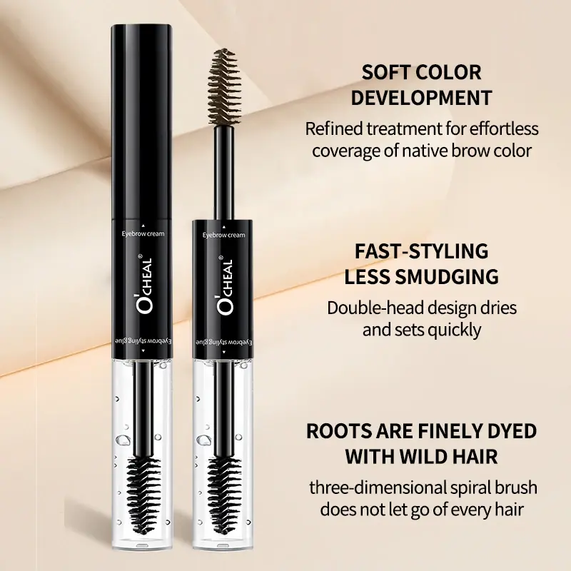 OCHEAL Waterproof Sweatproof Eyebrow Dyeing Cream Double Headed Long Lasting Non-Smudging Setting Liquid for Eyebrows
