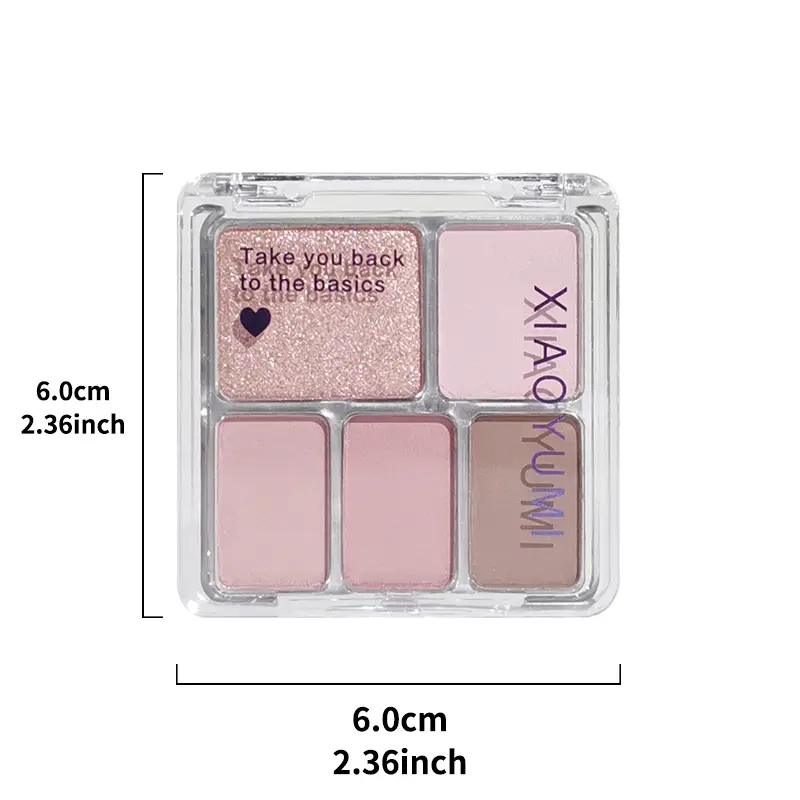5-Color Eyeshadow Palette – Soft & Smoky Tones, Easy Blend, Multi-Look Makeup, Rose/Nude Options, Unisex, Certified, Skin-Friend