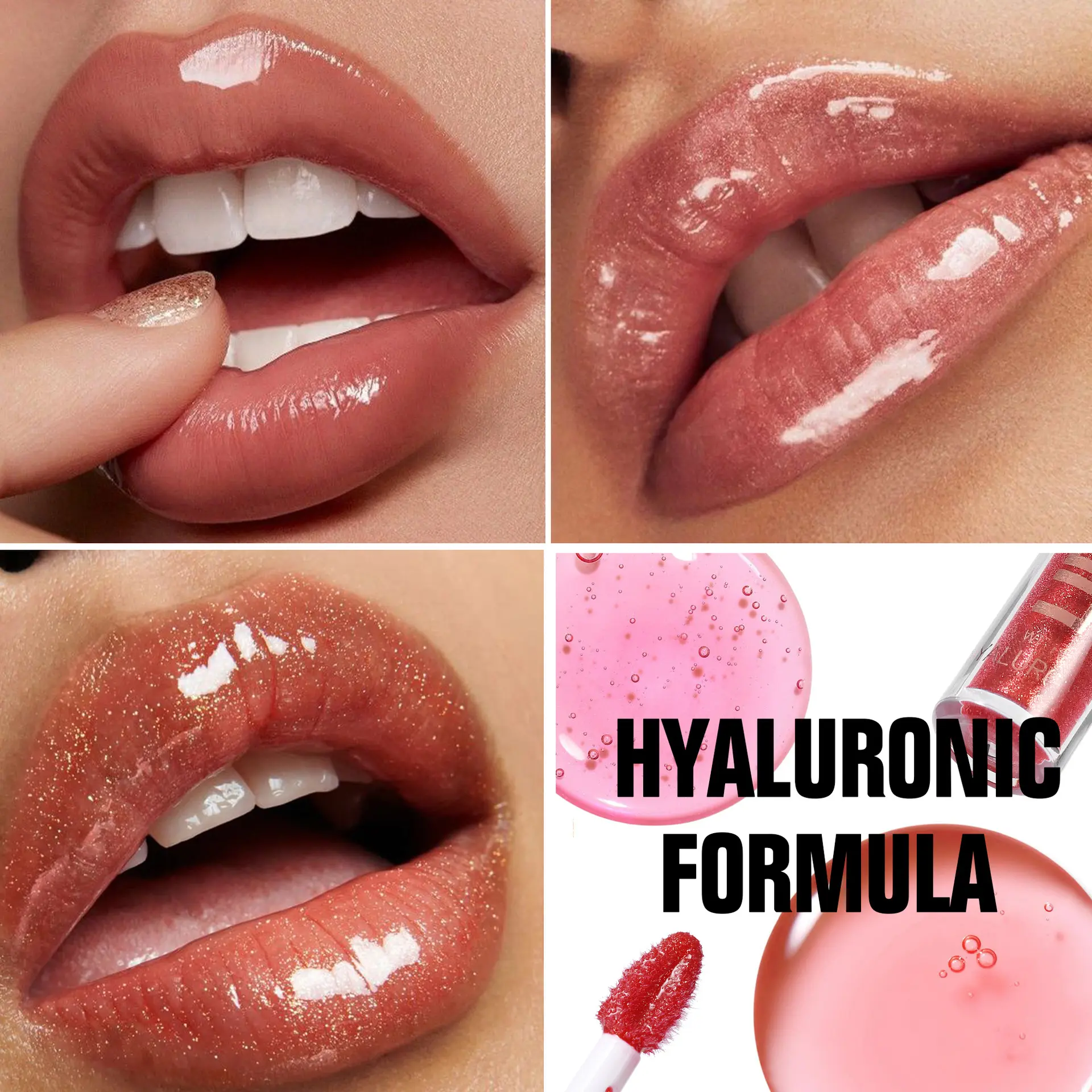 HANDAIYAN 8-Color Mirror Lip Gloss hyaluronic acid Lipstick Hydrating Moisturizing Pearl Fine Shine fuller looking easy color