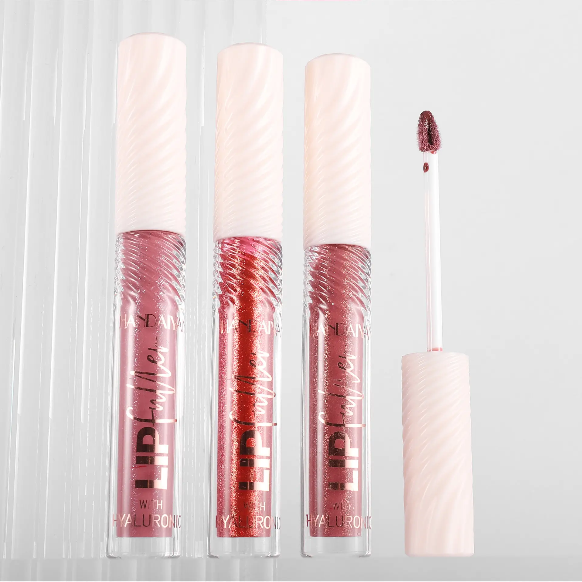 HANDAIYAN 8-Color Mirror Lip Gloss hyaluronic acid Lipstick Hydrating Moisturizing Pearl Fine Shine fuller looking easy color