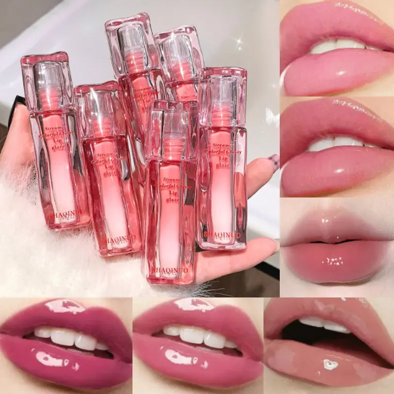 SHAQINUO Shimmering Water-Gloss Lip Gloss: Mirror-Like Shine with a Dewy Glass-Lip Effect - Hydrating Formula for a Youthful