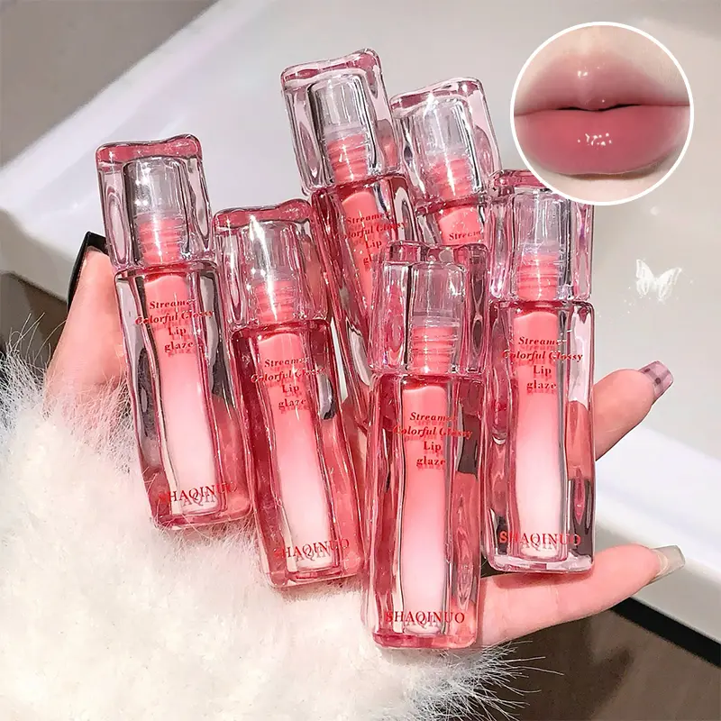SHAQINUO Shimmering Water-Gloss Lip Gloss: Mirror-Like Shine with a Dewy Glass-Lip Effect - Hydrating Formula for a Youthful