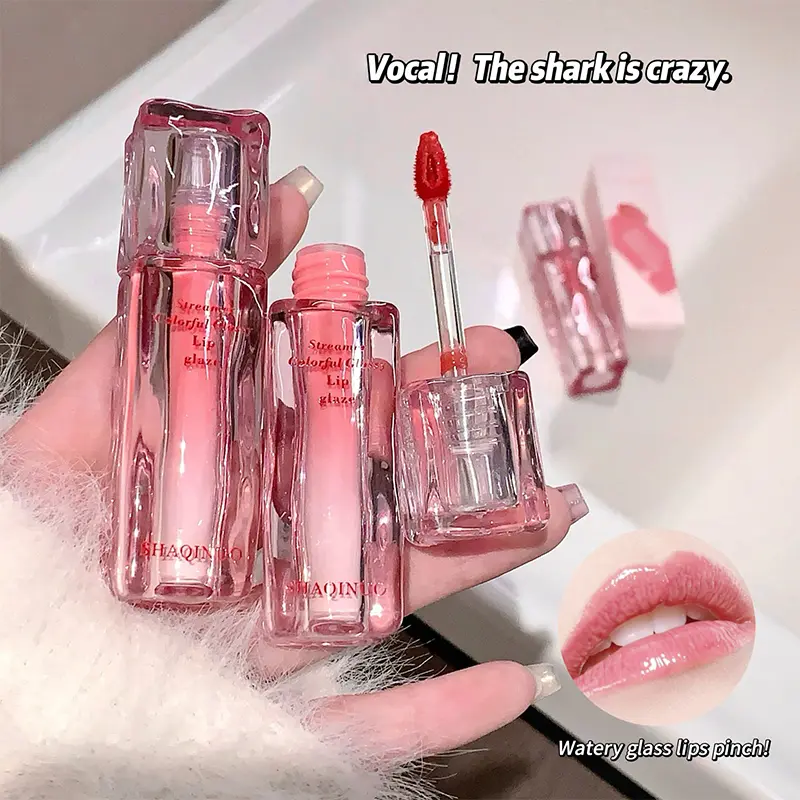 SHAQINUO Shimmering Water-Gloss Lip Gloss: Mirror-Like Shine with a Dewy Glass-Lip Effect - Hydrating Formula for a Youthful